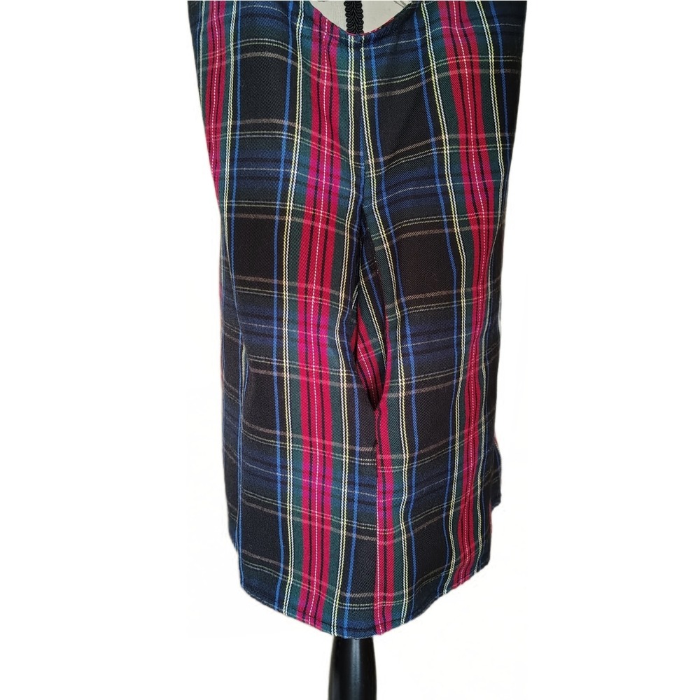 Forever 21 Plaid Pinafore Jumper Mini Dress Large Front Zip‎ 90s Grunge Y2K - Picture 6 of 10